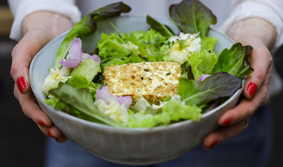 Rezept Blattsalat mit gebackenem Feta